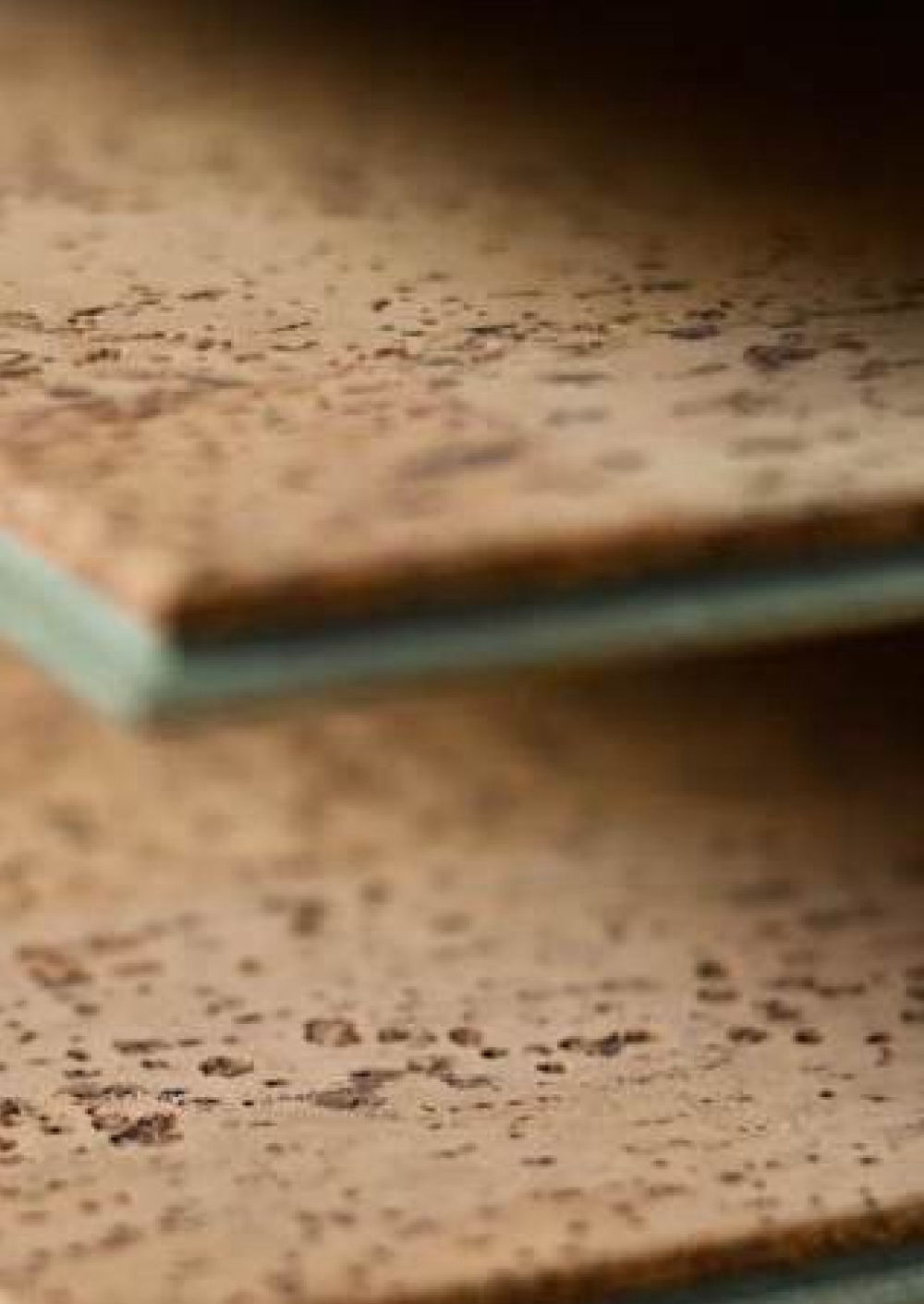 Close-up of stacked cork layers