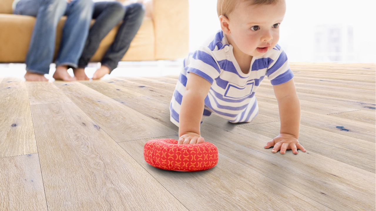 Cork flooring in a calm interior space