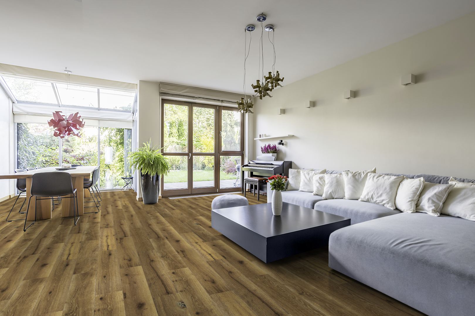 Cork flooring in a living space