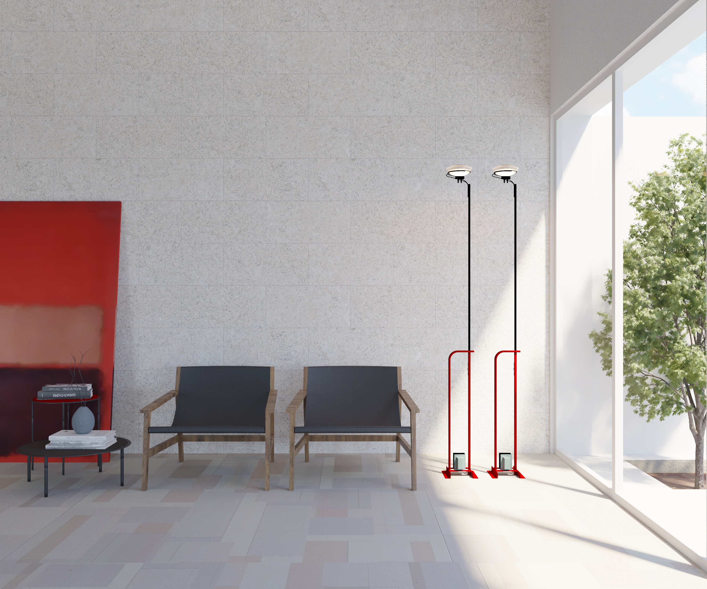 Cork flooring in a calm interior space