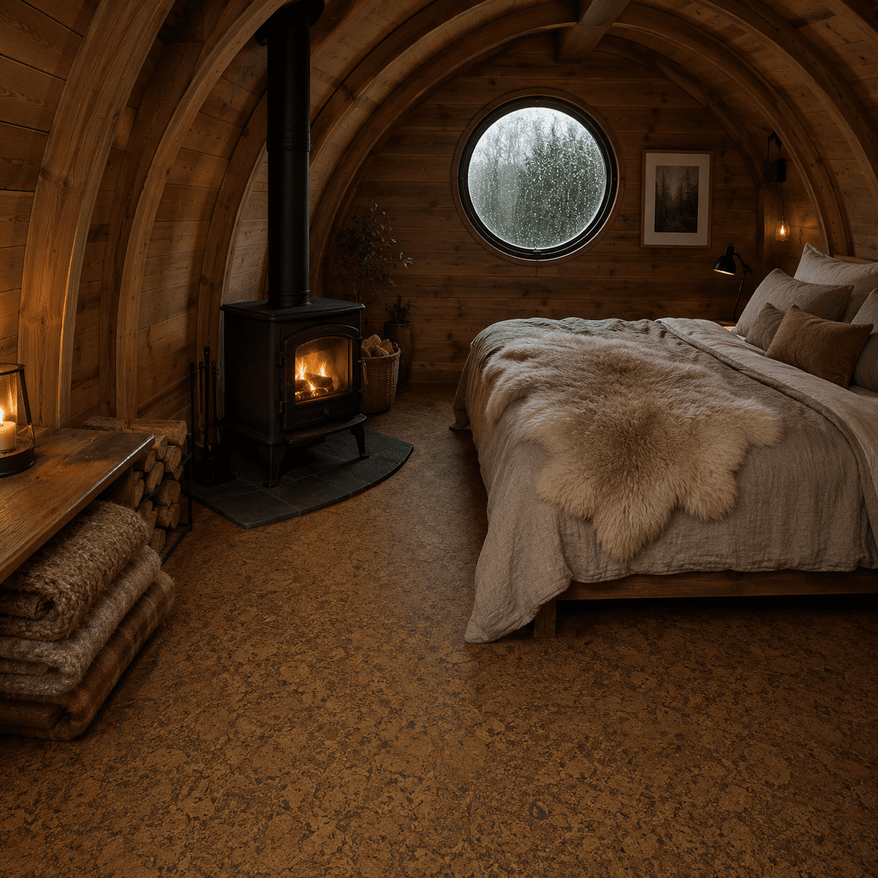 Cork flooring detail for contract specification