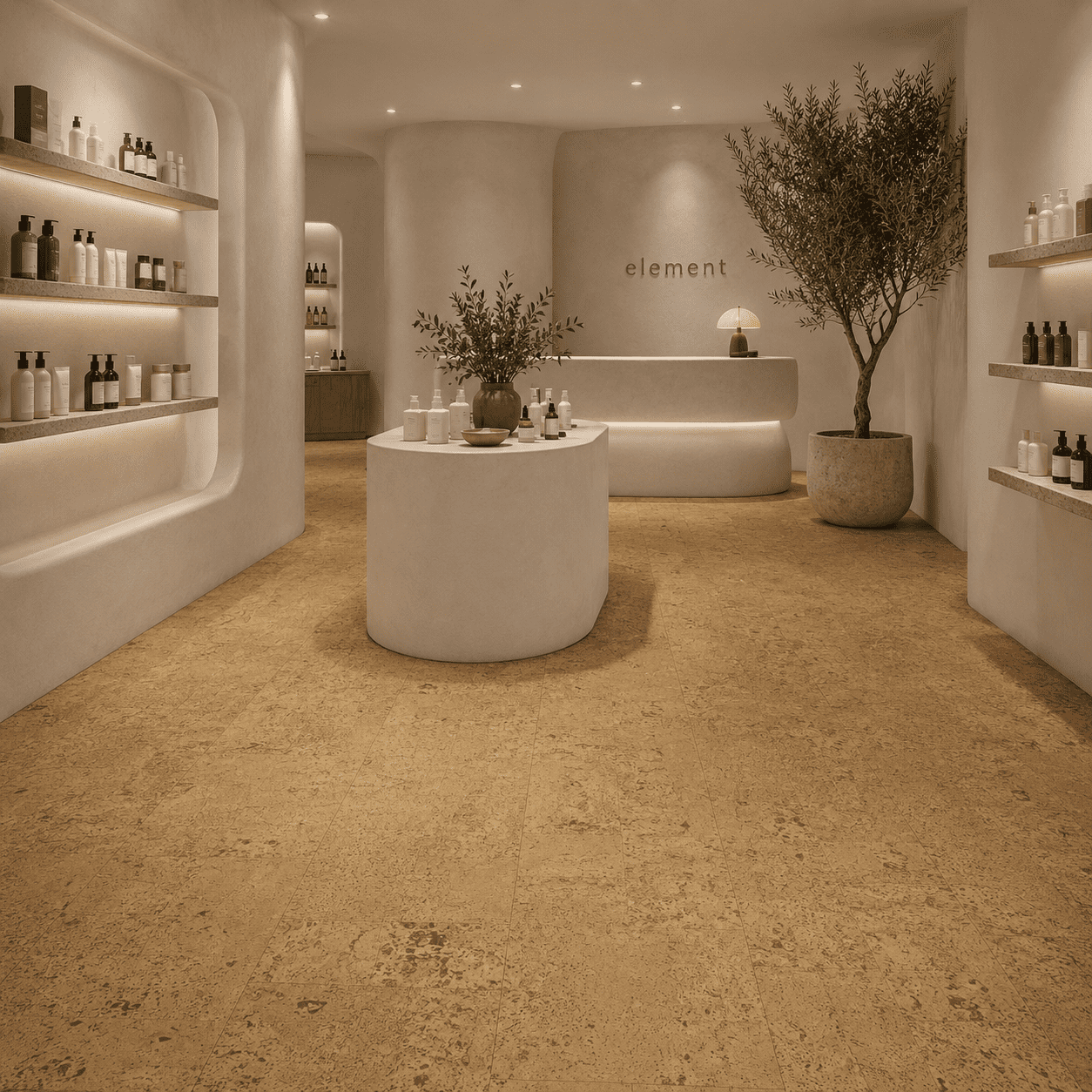 Professional cork flooring installers at work