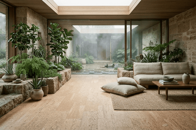 Cork flooring texture - hotel and hospitality grade