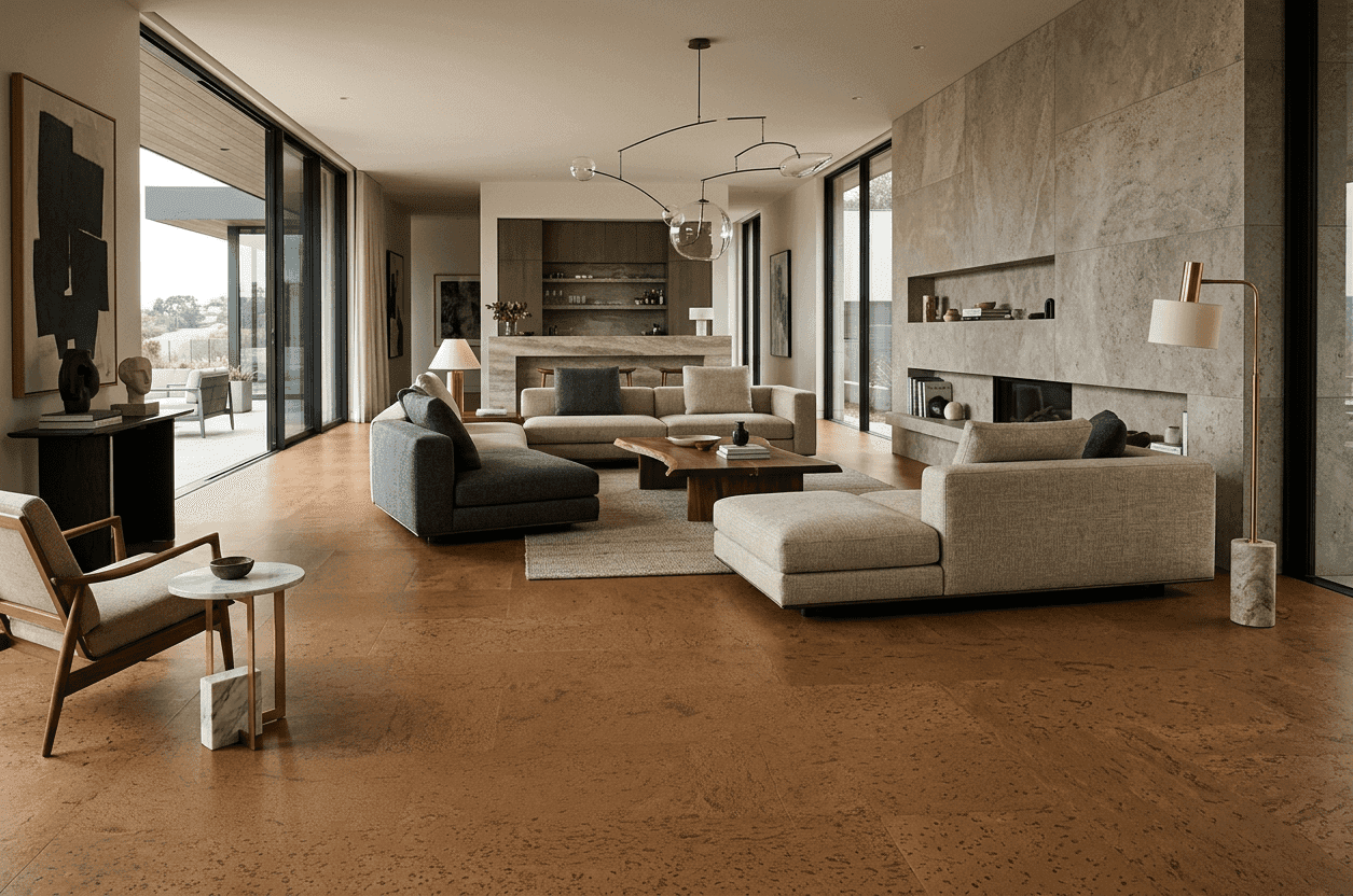Cork flooring detail - hospitality specification
