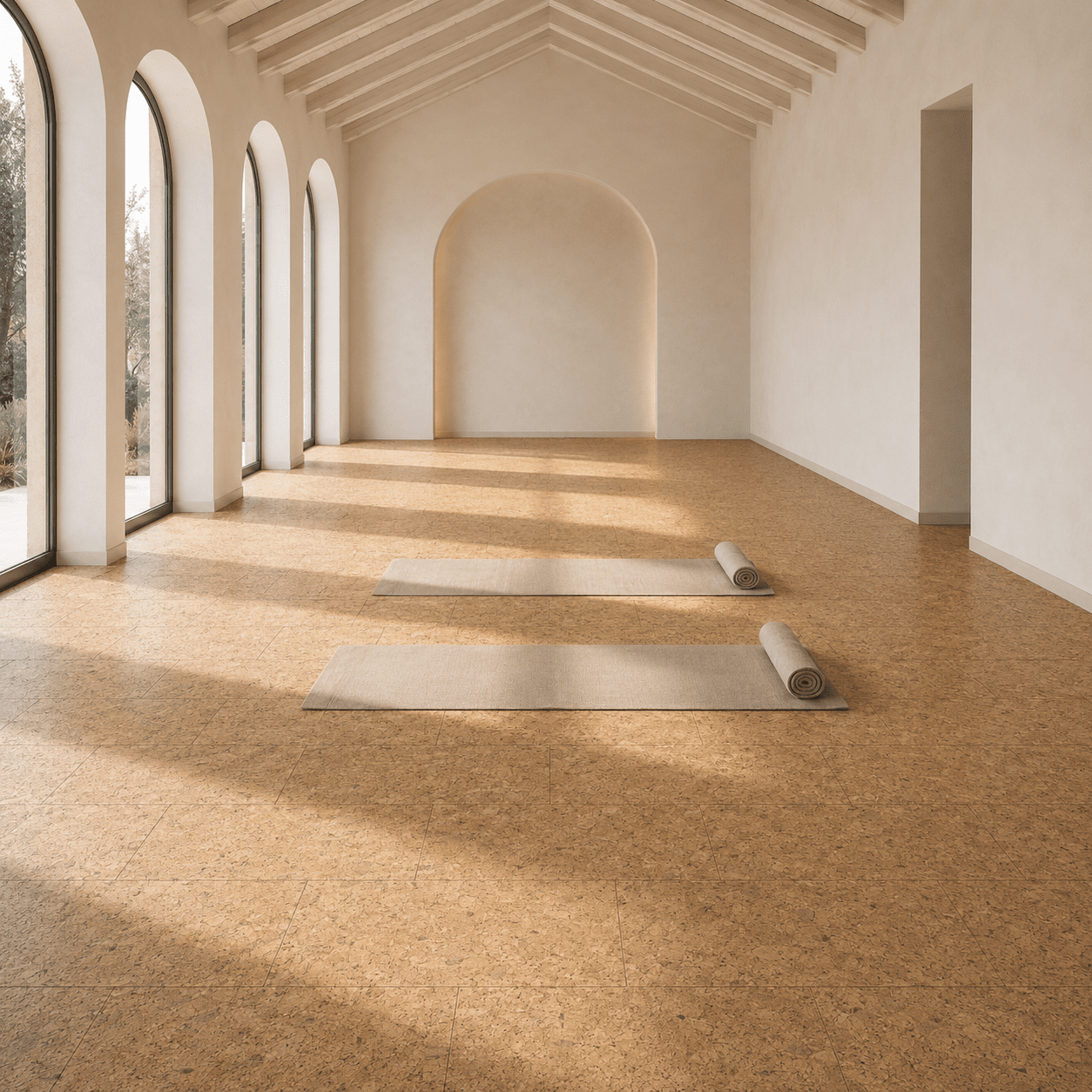 Cork flooring installation detail